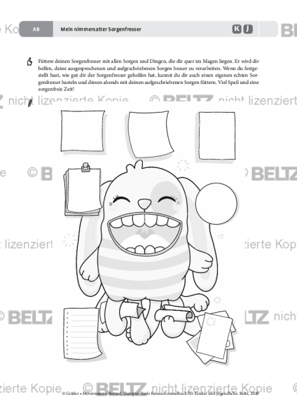 Ressourcenmalbuch: Mein nimmersatter Sorgenfresser