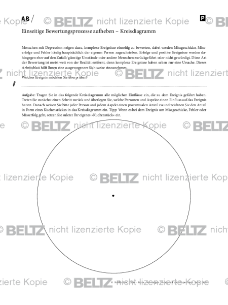 Depression: Einseitige Bewertungsprozesse aufheben – Kreisdiagramm