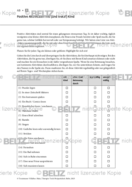 Peripartalzeit: Positive Aktivitäten mit (und trotz?) Kind