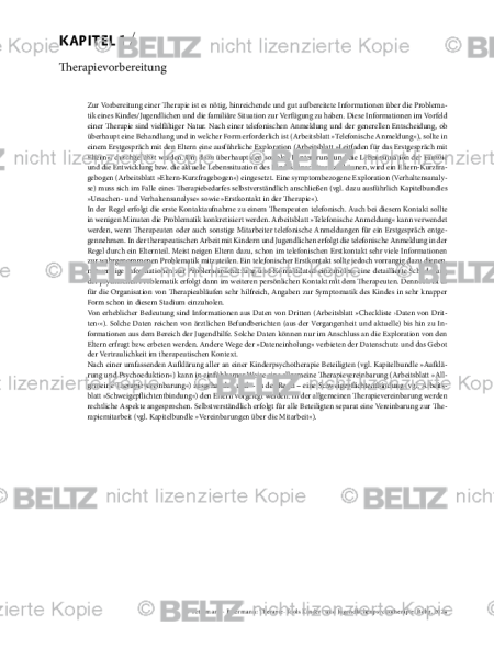 Kinder- und Jugendlichenpsychotherapie: Einleitung Therapievorbereitung