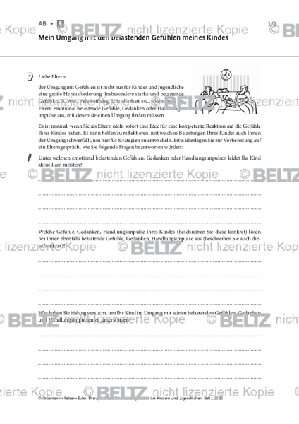 Emotionsregulation (K/J): Mein Umgang mit den belastenden Gefühlen meines Kindes