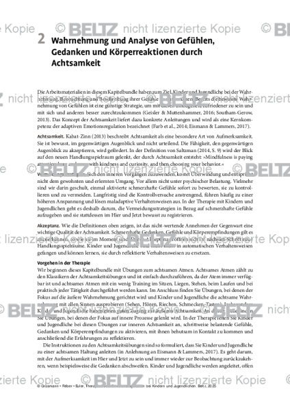 Emotionsregulation (K/J): Einleitung – Wahrnehmung und Analyse von Gefühlen, Gedanken und Körperreak