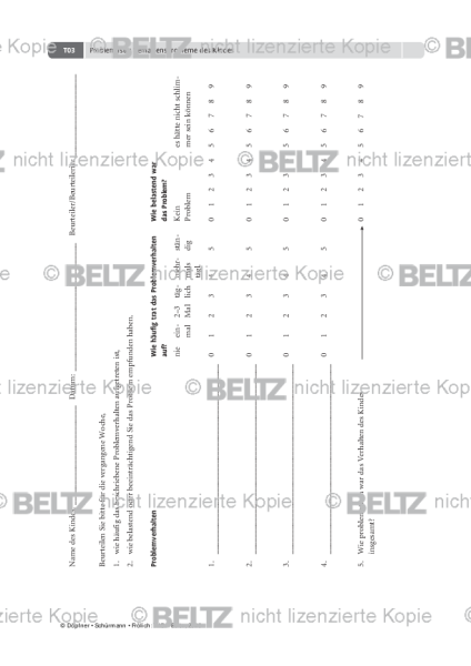 THOP: Problemliste: Verhaltensprobleme des Kindes