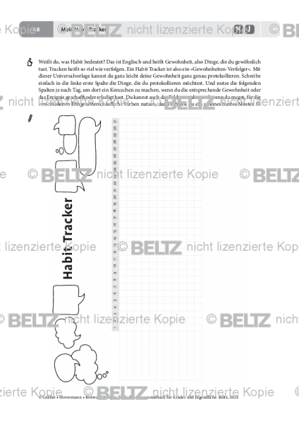 Ressourcenmalbuch: Mein Habit Tracker