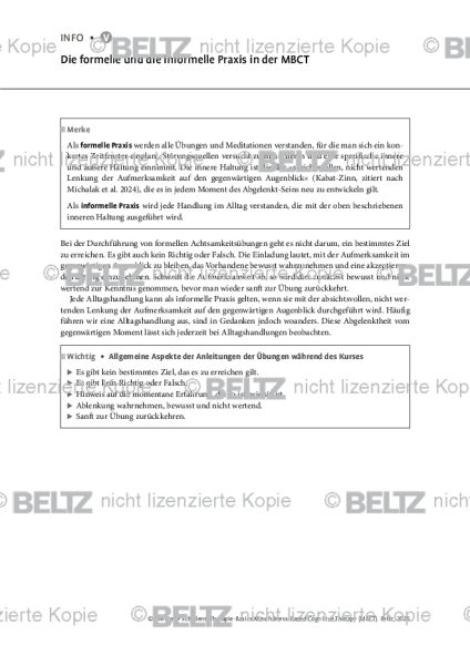 MBCT: Die formelle und die informelle Praxis in der MBCT