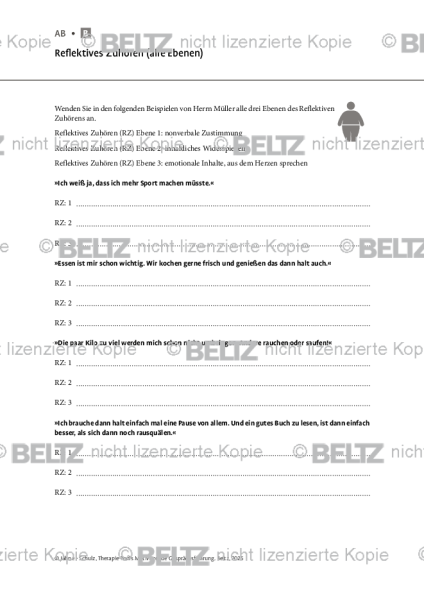 Motivierende Gesprächsführung: Reflektives Zuhören (alle Ebenen)