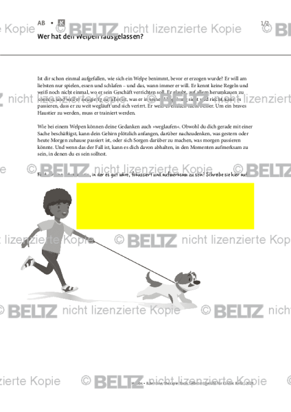 Selbstmitgefühl für Kinder: Wer hat den Welpen rausgelassen?