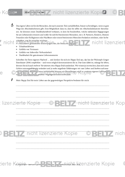 Psychoonkologie: Abschiedsdokument