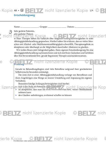 Alkoholabhängigkeit: Entscheidungsweg