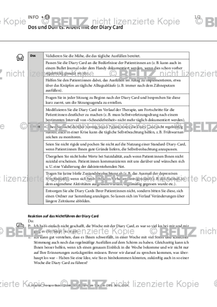 DBT: Dos und Don’ts – Arbeit mit der Diary Card