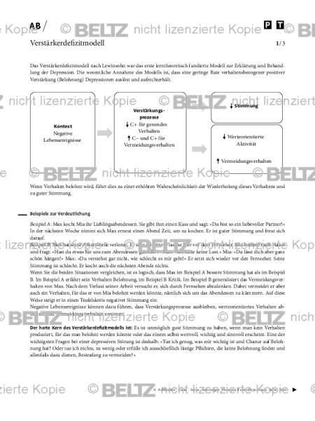 Depression: Verstärkerdefizitmodell
