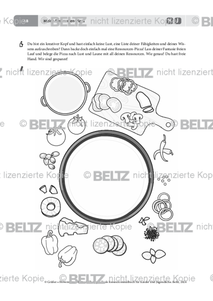 Ressourcenmalbuch: Meine Ressourcen-Pizza