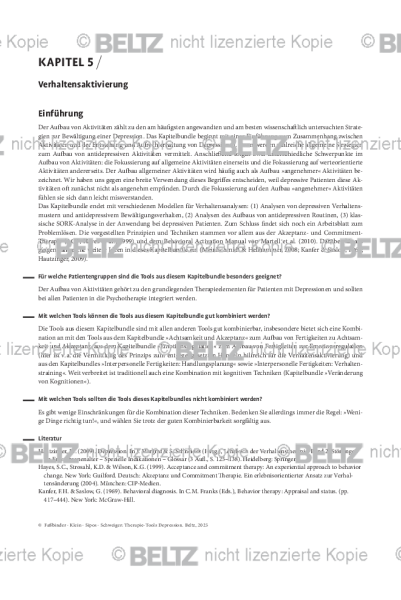 Depression: Einleitung Verhaltensaktivierung