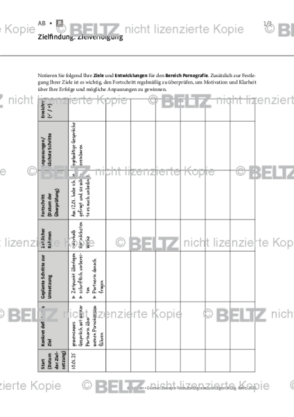 Pornografienutzungsstörung: Zielfindung: Zielverfolgung