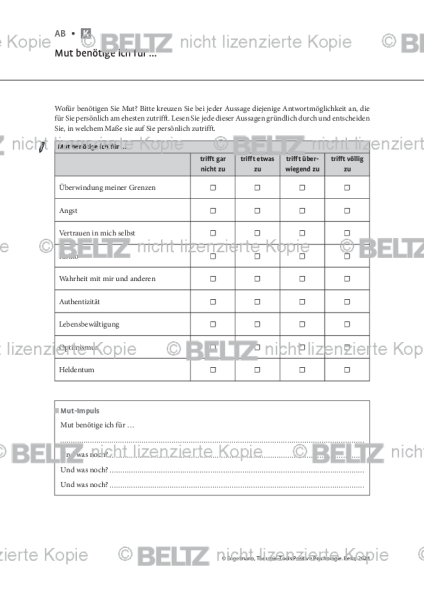 Positive Psychologie: Mut benötige ich für …