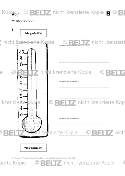 Kinder- und Jugendlichenpsychotherapie: Wutthermometer