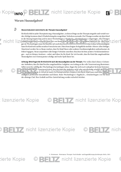 Kinder- und Jugendlichenpsychotherapie: Warum Hausaufgaben?