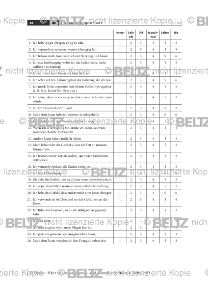 ACT bei Anorexia nervosa: Essenseinstellungstest (EAT)