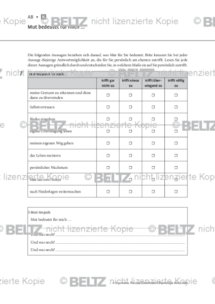 Positive Psychologie: Mut bedeutet für mich …