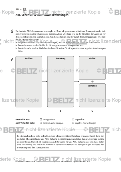 Emotionsregulation (K/J): ABC-Schema für alternative Bewertungen