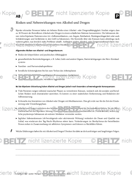 Bipolare Störungen: Risiken und Nebenwirkungen von Alkohol und Drogen
