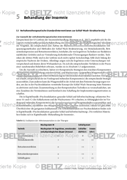 Schlafstörungen: Einleitung Verhaltenstherapeutische Standardinterventionen