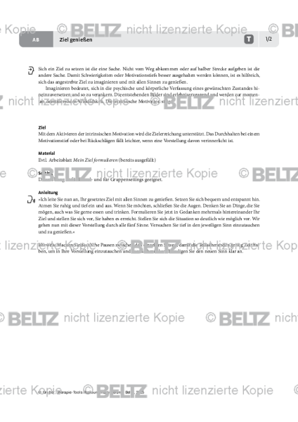 Ressourcenaktivierung: Ziel genießen