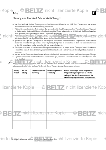 Bipolare Störungen: Planung und Protokoll von Achtsamkeitsübungen