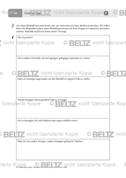Gruppentherapie: Rückfallanalyse