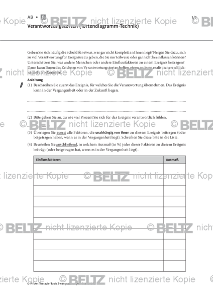Verantwortungstorten (Tortendiagramm-Technik) bei Zwangserkrankungen