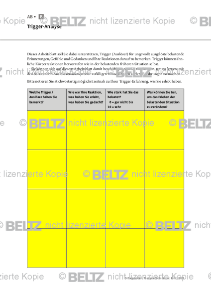 Trauer: Trigger-Analyse