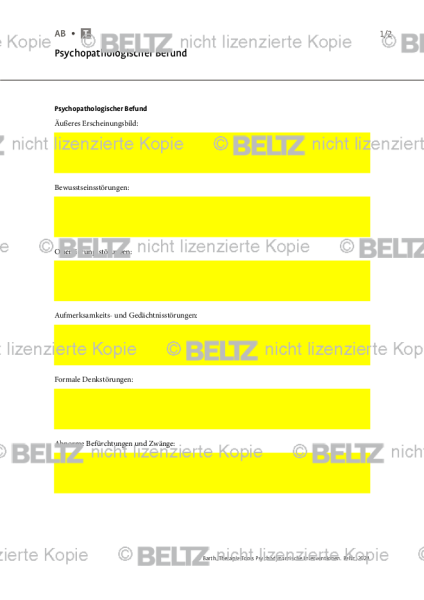 Psychodynamische Interventionen: Psychopathologischer Befund