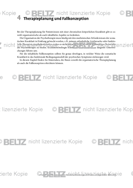 Chronische Erkrankungen: Einleitung Therapieplanung und Fallkonzeption