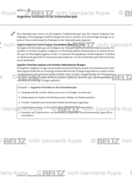 Schematherapie: Kognitive Techniken in der Schematherapie