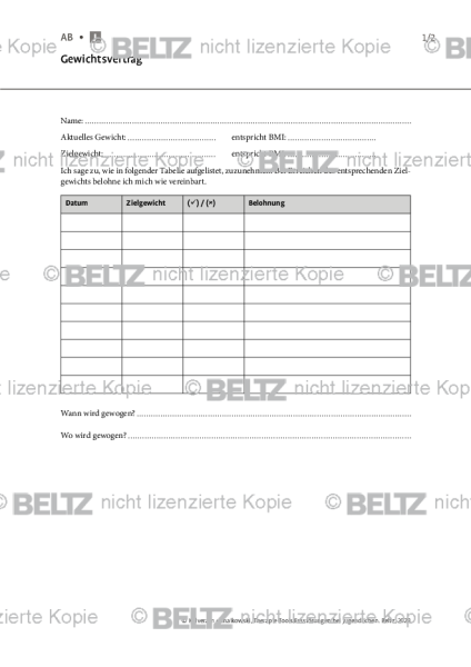 Essstörungen bei Jugendlichen: Gewichtsvertrag