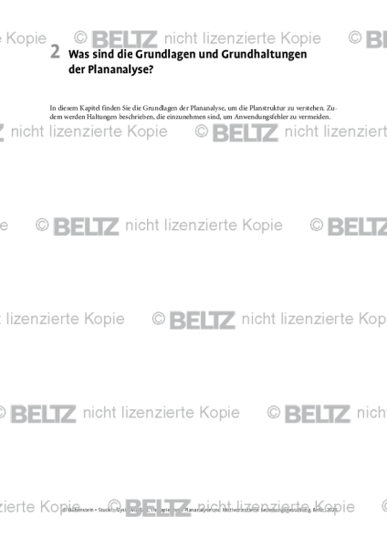 Einleitung: Was sind die Grundlagen und Grundhaltungen der Plananalyse?