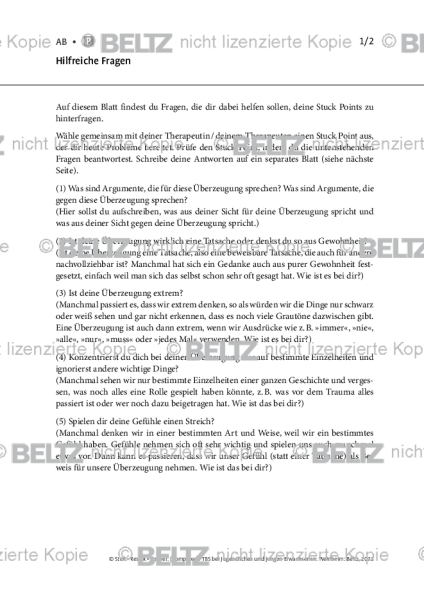 (Komplexe) PTBS: Hilfreiche Fragen
