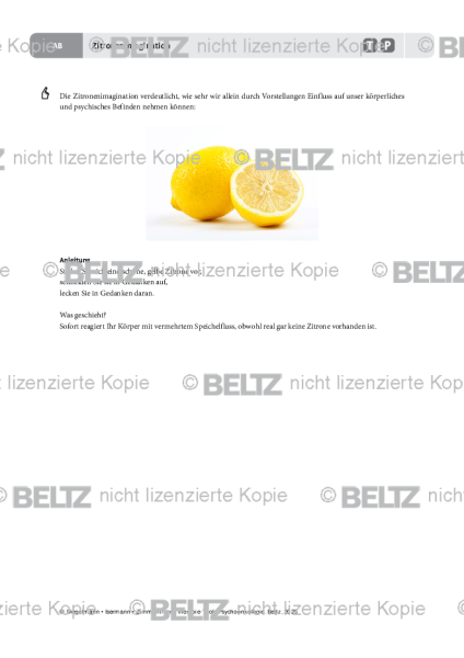 Psychoonkologie: Zitronenimagination
