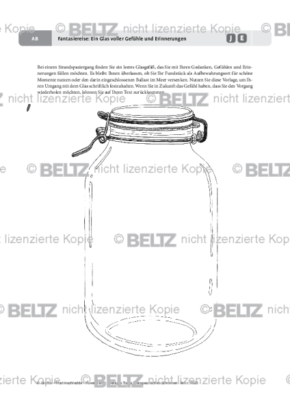 Therapeutisches Schreiben: Fantasiereise: Ein Glas voller Gefühle und Erinnerungen