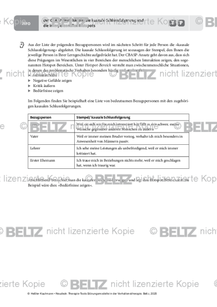 Störungsmodelle: CBASP-Teufelskreis: kausale Schlussfolgerung und die interpersonellen Hotspots