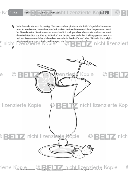 Ressourcenmalbuch: Mein Ressourcen-Frucht-Cocktail