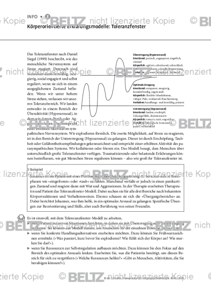 Körperpsychotherapie: Körperorientierte Erklärungsmodelle: Toleranzfenster