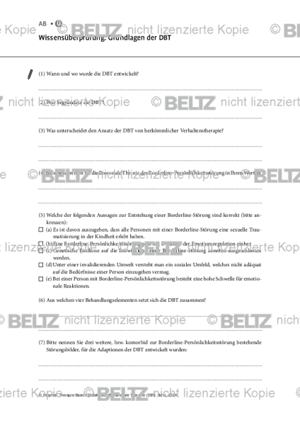 DBT: Wissensüberprüfung – Grundlagen