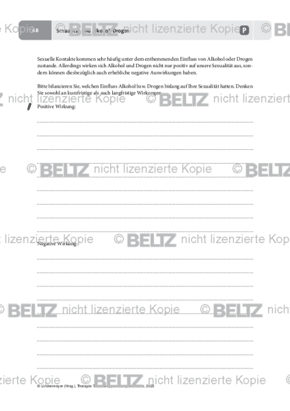 Gruppentherapie: Sexualität und Alkohol / Drogen