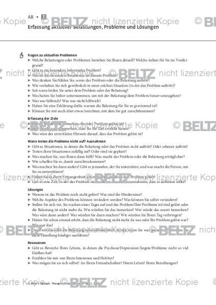 Psychosen: Erfassung aktueller Belastungen, Probleme und Lösungen