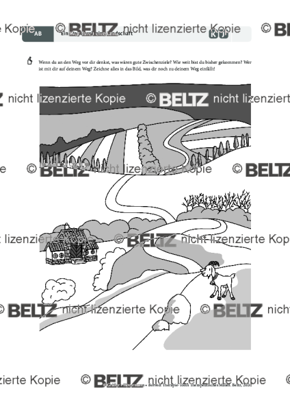 Therapeutisches Malen: Ein Weg durch eine Landschaft