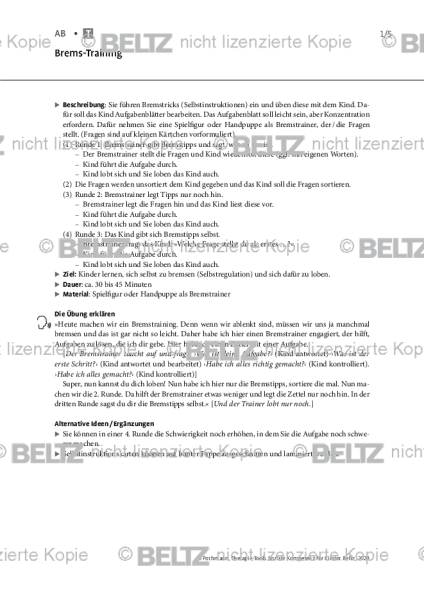 Soziale Kompetenz für Kinder: Brems-Training