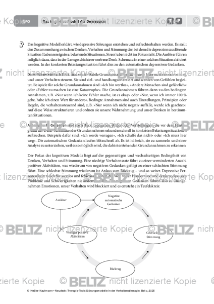 Störungsmodelle: Das kognitive Modell der Depression