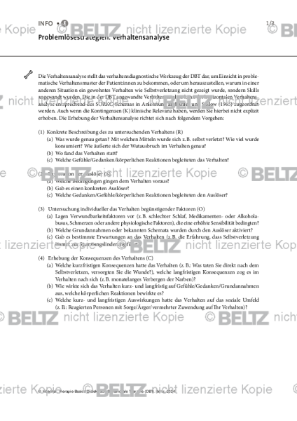 DBT: Problemlösestrategien – Verhaltensanalyse