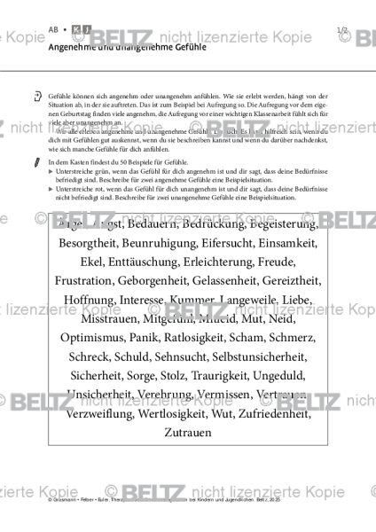 Emotionsregulation (K/J): Angenehme und unangenehme Gefühle